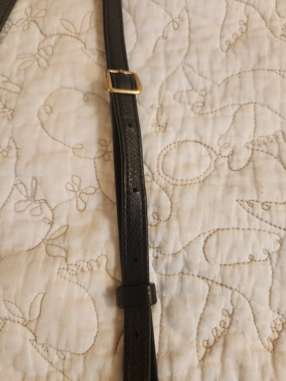Black Leather Crossbody Bag with Gold Hardware